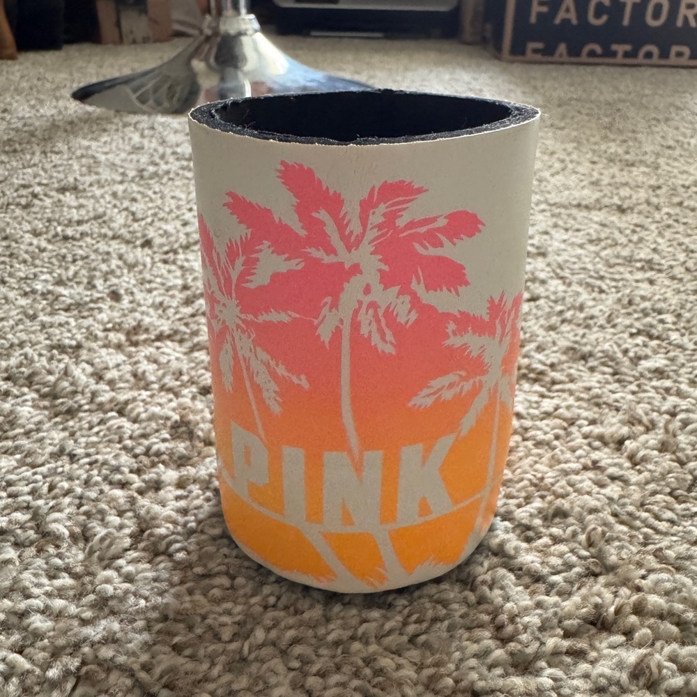 PINK Victoria's Secret Sunset Palm Can Cooler